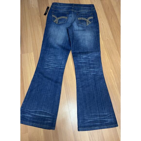 Fashion Bug 90's Y2k Hip Huggers High Rise Flare Leg Women Jeans Blue Size 10 - Picture 4 of 13